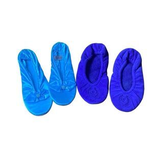 Vintage house slippers 2pr blue purple